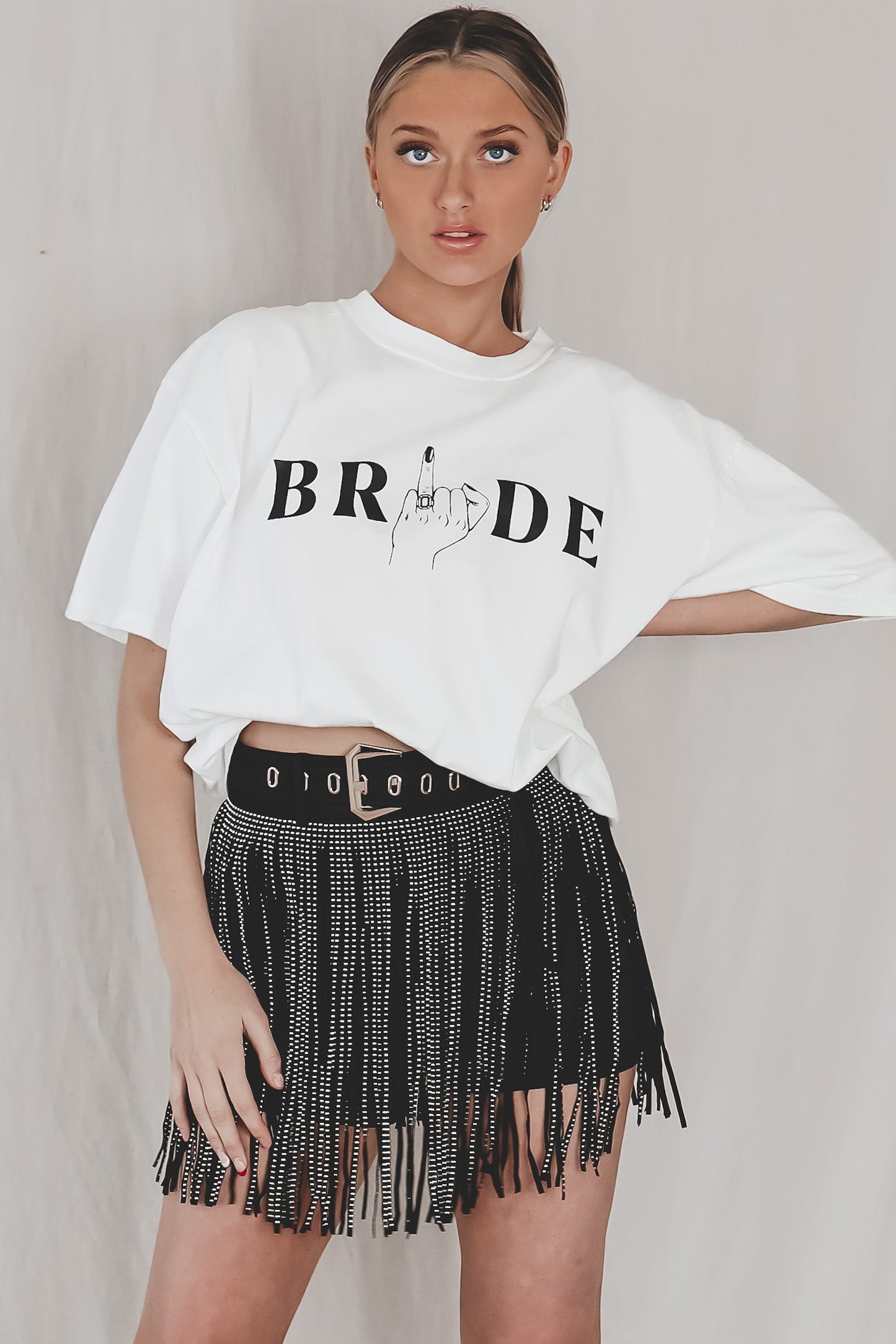 Bridal Wedding Finger White Tee