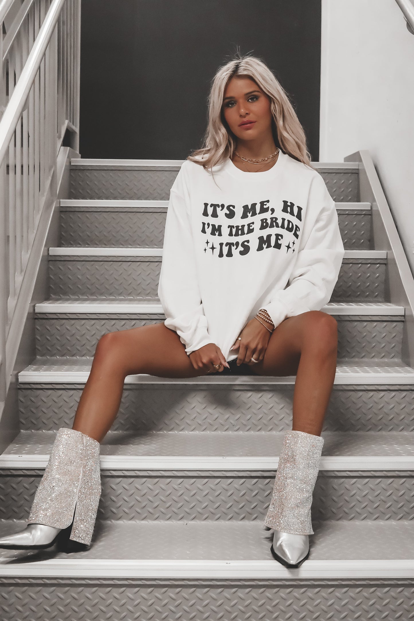 I’m The Bride It’s Me White Graphic Pullover