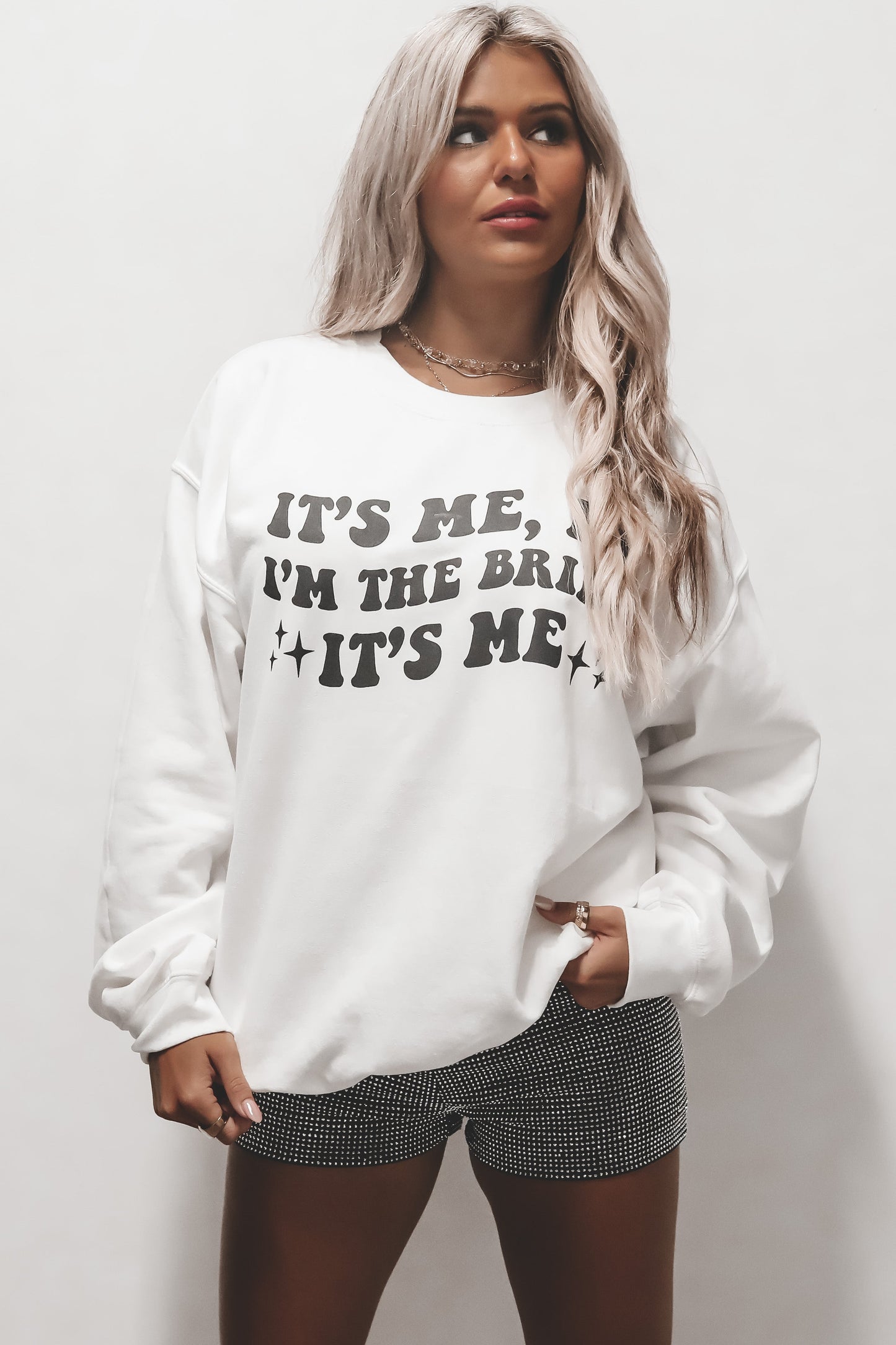 I’m The Bride It’s Me White Graphic Pullover