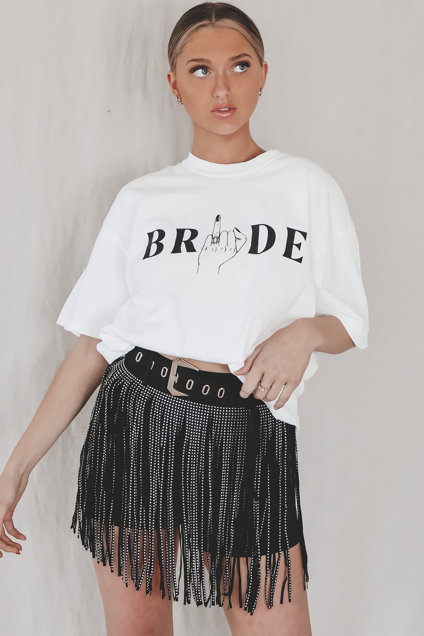 Bridal Wedding Finger White Tee