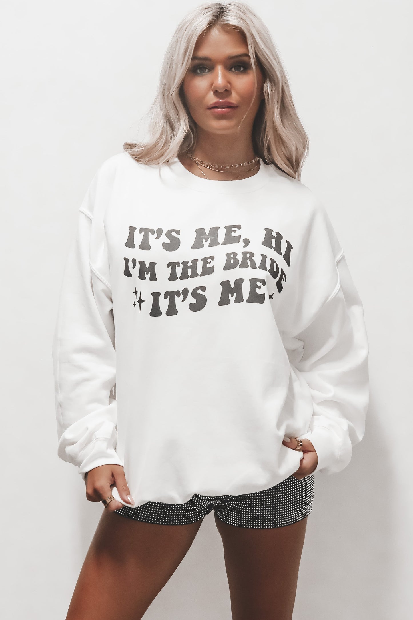 I’m The Bride It’s Me White Graphic Pullover