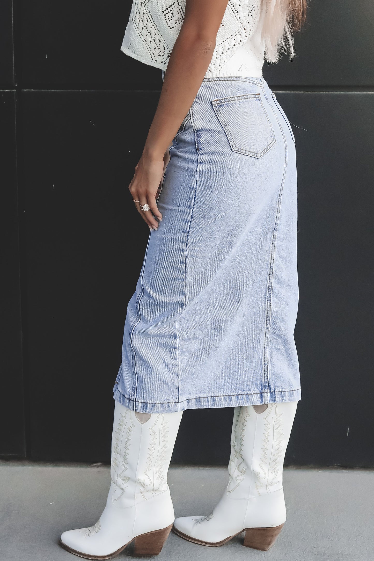 Style Me In Denim Midi Skirt